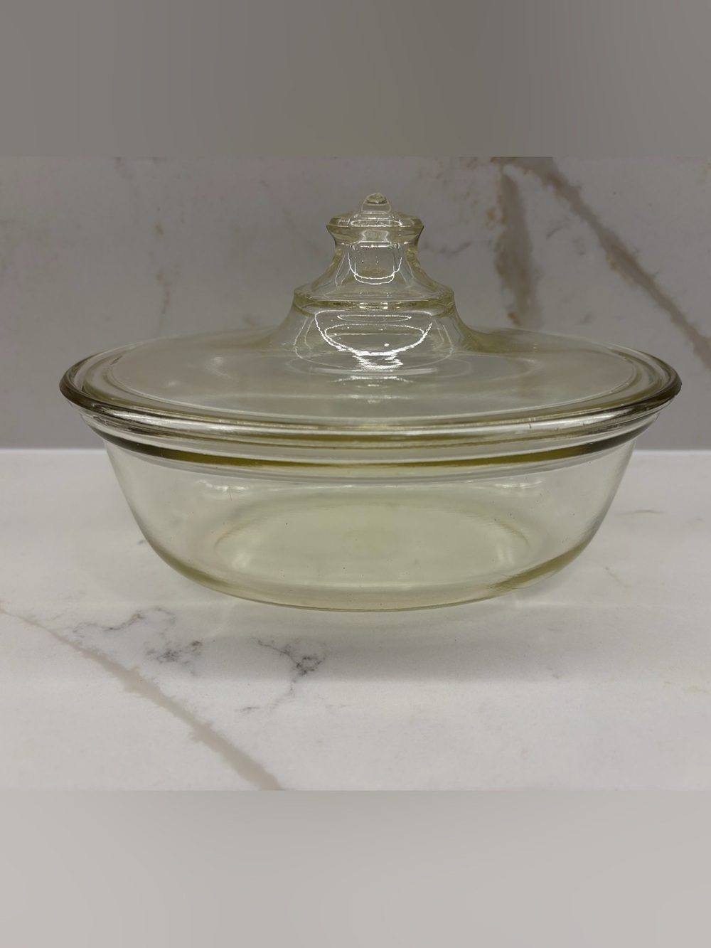 Rare Early Pyrex Clear Glass Lidded Oval Casserole Vintage Dish